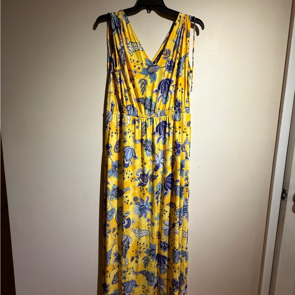 IMAN Yellow and Blue Floral Maxi Dress - Picture 14 of 16